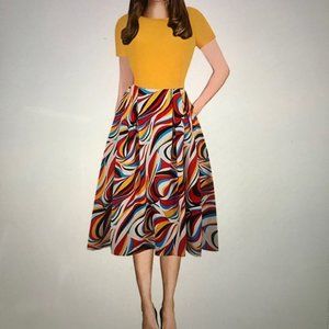 Oxiuly Women's Vintage Swing Dress with pockets